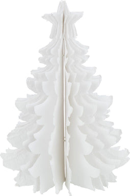 J-Line decoratie Kerstboom Met Ster - katoen maché - wit