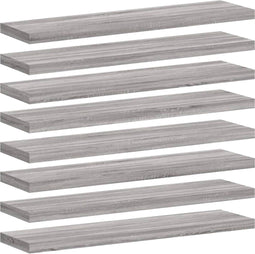 vidaXL - Wandschappen - 8 - st - 40x10x1,5 - cm - bewerkt - hout - grijs - sonoma - eiken