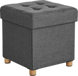 Songmics Kruk - Opvouwbare Kruk Met Opbergruimte - 38 x 40 x 38 cm - Grijs