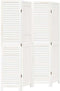 vidaXL - Kamerscherm - met - 4 - panelen - massief - paulowniahout - wit