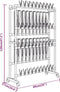 vidaXL - Schoenenrek - met - wieltjes - 89x27x120 - cm - zilverkleurig