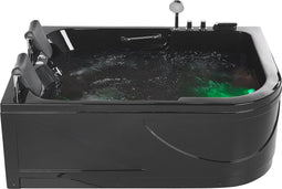 Beliani BAYAMO - Hoekbad whirlpool - Zwart - Acryl