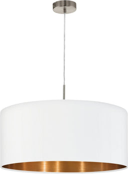 EGLO Pasteri - Hanglamp - Ø53 cm - Nikkel-Mat - Wit - Koper