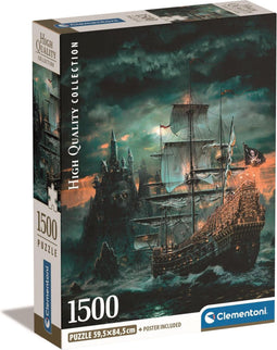 Clementoni - Puzzel - 1500 Stukjes - Piratenschip - Puzzel Voor Volwassenen