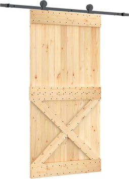vidaXL - Schuifdeur - met - beslag - 100x210 - cm - massief - grenenhout