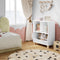 Lestarain Montessori kinder boekenkast - 3 vakken - massief houten poten - wit - 71,5 x 77 x 34,5 cm