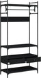 vidaXL - Kledingkast - met - lades - 89x39x184,5 - cm - bewerkt - hout - zwart