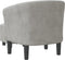 Kuipstoel met voetenbank fluweel lichtgrijs