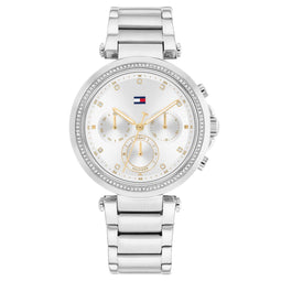 Tommy Hilfiger TH1782701 EMILY Dames Horloge - Mineraalglas - Staal - Zilverkleurig - 38 mm breed - Quartz - Vouw/Vlindersluiting - 5 ATM (douchen)