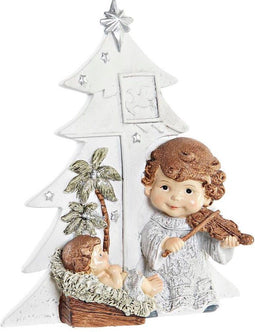 Kerststal set DKD Home Decor Ziverachtig Bruin Wit Hars (13,6 x 5,2 x 15,9 cm)