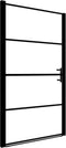 vidaXL - Douchedeur - mat - 100x178 - cm - gehard - glas - zwart