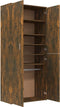vidaXL - Schoenenkast - 80x39x178 - cm - bewerkt - hout - gerookt - eikenkleurig