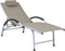 vidaXL - Ligbed - aluminium - en - textileen - taupe