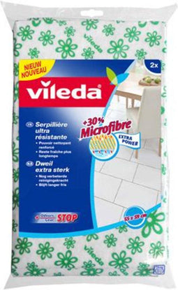 Vileda Original - Microvezel Dweil - 30% Microvezels Geur-STOP - Groen (2Pk)