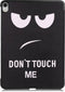 iMoshion Tablet Hoes Geschikt voor iPad Air 4 (2020) /iPad Air 11 inch (2024) M2 / iPad Air 5 (2022) - iMoshion Design Trifold Bookcase - Zwart /Don't touch