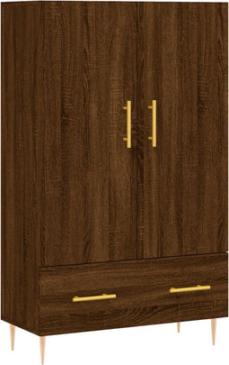 vidaXL - Hoge - kast - 69,5x31x115 - cm - bewerkt - hout - bruin - eikenkleur