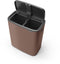 Brabantia Bo Touch Bin - Prullenbak - 2 x 30 liter - Afvalscheiding - Satin Taupe (2 stuks)