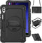 Accezz Rugged Backcover - Tablet Hoes met Schouderstrap - Ingebouwde Screenprotector - Zwart