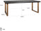 Eettafel Bony 220x100cm visgraatmotief - zwart/geborsteld goud