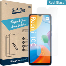 Xiaomi Redmi 10c screenprotector - Gehard glas - Transparant - Just in Case