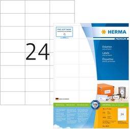 Herma 4615 - SuperPrint Etiketten - 70x37mm Zelfklevend - Wit (4800 vel/pak)