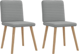 vidaXL - Eetkamerstoelen - 2 - st - stof - lichtgrijs