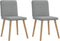 vidaXL - Eetkamerstoelen - 2 - st - stof - lichtgrijs