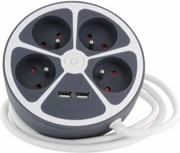 4-socket plugboard with power switch Chacon