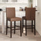 vidaXL - Barstoelen - 2 - st - massief - rubberhout - en - kunstleer
