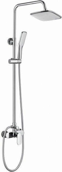 Douchezuil OCEANIC - Mechanische mengkraan - Hoge rechthoekige douchekop 25,5x19 cm - Chroom