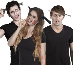 Boland - Diadeem Horror tool - Unisex - Halloween accessoire - Grijs