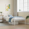vidaXL - Bedframe - met - hoofd- - en - voeteneinde - metaal - wit - 90x200 - cm