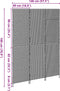 vidaXL - Kamerscherm - 3 - Panelen - Opvouwbaar - Zwart - 146x180 - cm - Poly - Rattan
