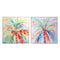 Schilderij Home ESPRIT Palmen Tropisch 80 x 3,5 x 80 cm (2 Stuks)