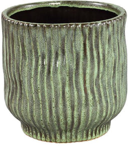 PTMD Bloempot Kyla - 20x20x20 cm - Keramiek - Groen