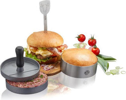 GEFU Hamburger Set BBQ - Set van 3 - Burgerpers RVS en kunststof (set van 3)