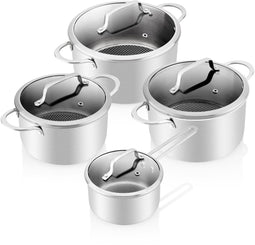 ETA HoneyComb Pannenset - Kookpannenset - Roestvrij staal - Non-Stick - Set van 4 (4 stuks)