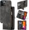 Caseme - vintage 2 in 1 portemonnee hoes - Geschikt voor iPhone 12 Pro Max - Zwart