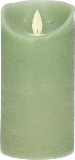 Anna's Collection Led kaars/stompkaars - jade groen - H15 x D7,5 cm - wax - bewegende vlam