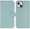 Selencia iPhone 15 - Echt Lederen Bookcase - 3 Pashouders - Air Blue