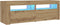 vidaXL - Nachtkastjes - 2 - st - met - LED's - 60x35x40 - cm - artisanaal - eikenkleur