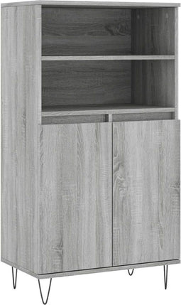 vidaXL - Hoge - kast - 60x36x110 - cm - bewerkt - hout - grijs - sonoma - eikenkleurig