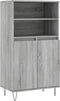 vidaXL - Hoge - kast - 60x36x110 - cm - bewerkt - hout - grijs - sonoma - eikenkleurig
