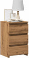 vidaXL - Nachtkastje - 40x35x62,5 - cm - bewerkt - hout - artisanaal - eikenkleur
