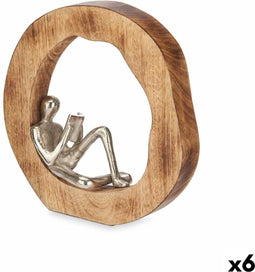 Decoratieve figuren Lezen Zilverkleurig Metaal 26 x 25 x 7 cm (6 Stuks)