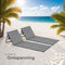 tectake® Strandmat - Set van 2 opvouwbare ligmatten - Verstelbare rugleuning - Grijs (2 stuks)