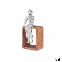 Decoratieve figuren Blokfluit Zilverkleurig Hout Metaal 13 x 27 x 13 cm
