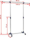 vidaXL - Kledingrek - verstelbaar - 165x44x150 - cm - roestvrij - staal - zilver