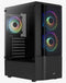 Aerocool Quantum - Midi Tower PC - 3x 12cm RGB Fan - Zwart