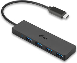 i-tec USB-C Slim - 4-port HUB - 4x USB 3.0 poorten - Zwart
